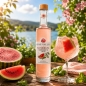 Preview: Eine Flasche Rose Valley Wassermelone Basilikum Likör mit Glas